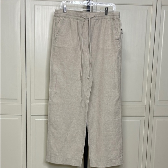 Talbots Women’s Linen Blend Wide Leg Pants Beige Sz 10 NWT Lagenlook Neutral - Picture 1 of 12